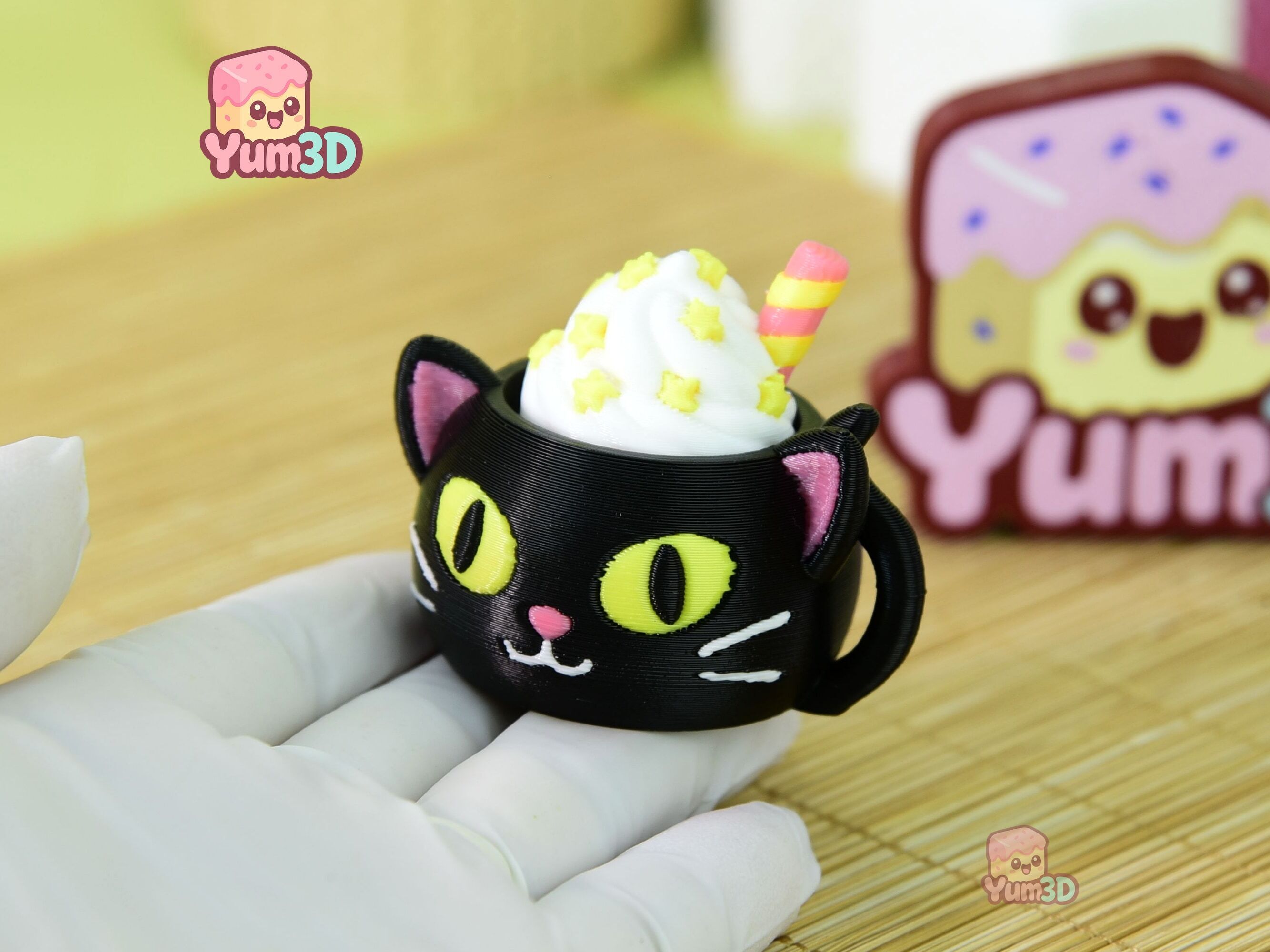 ☕ Yum3D Spooky Mug Squad Set of Clicker Keychains - Cute Backpack